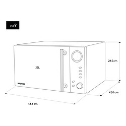 Hkoenig Micro-ondes Grill 900W - Inox - VIO9 pas cher