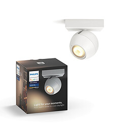 Philips Hue Spot d'intérieur connecté BUCKRAM extension - 5.5W - Blanc - White Ambiance - Télécommande Hue incluse