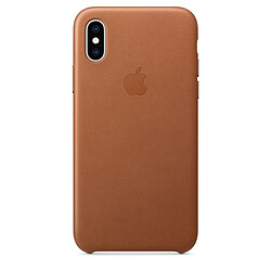 Apple Coque en cuir pour iPhone XS - Havane Coque en cuir pour iPhone XS - Compatible charge sans fil - Doublure en microfibre