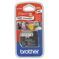 Ruban étiqueteuse métallisé Brother MK231 12 mm - blanc écriture noire. Longueur 8 m Ruban étiqueteuse métallisé Brother MK231 12 mm - blanc écriture noire. Longueur 8 m