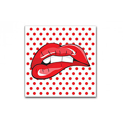 DECLIKTABLEAU Tableau Pop Art Bouche à Pois 60X60 cm 