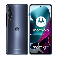 Motorola G200 5G Bleu nuit Smartphone 6,78" FHD+ 1080x2460 – 396 ppi – 144Hz - Triple caméra 108 MP - Processeur Snapdrogon 888+ Octa -core 2,95 GHz - 8 Go de Ram et 128 Go de stockage.