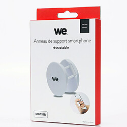 WE Anneau de support universel smartphone blanc: Anneau retractable - fonction support doigts et support horizontale - fixation colle 3M