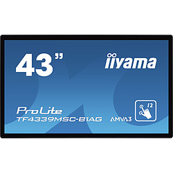 iiyama ProLite TF4339MSC-B1AG touch screen monitor iiyama ProLite TF4339MSC-B1AG moniteur à écran tactile 109,2 cm (43") 1920 x 1080 pixels Plusieurs pressions Multi-utilisateur Noir