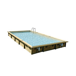 ubbink Piscine bois Linéa 8,00 x 5,00 x 1,40 m - Liner beige UBBINK - Piscine bois Linéa 8,00 x 5,00 x 1,40 m - Liner beige