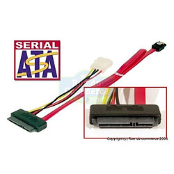 Rue du Commerce Adaptateur Combo SATA mâle (Alim + données) / Alim Molex 4 points + Données SATA mâle, 0m40  Rouge - 1m