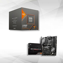 AMD Ryzen 7 8700G Wraith Spire (4.2 GHz / 5.1 GHz) + B650 GAMING PLUS WIFI Processeur 8 Cœurs / 16 Threads - Socket AM5 - Cache 24 Mo - AMD Radeon Graphics 780M + AMD RYZEN AI - 4 nm - TDP 65W (version boîte avec ventilateur - garantie constructeur 3 ans) + Carte mère ATX - Socket AM5 - AMD B650 - 4x DDR5 - M.2 PCIe 4.0 - USB 3.