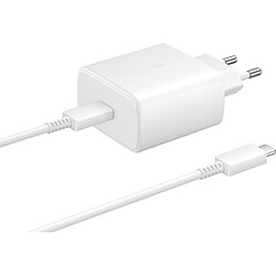 Samsung Chargeur ultra rapide 45W - Blanc Port universel USB Type-C - Charge ultra rapide 2.0