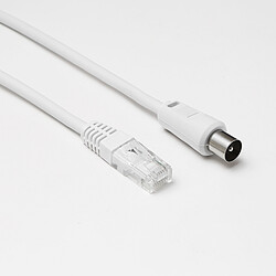 Avis D2 Diffusion Câble RJ45 mâle vers coaxial mâle Longueur 2.00m - diamètre 9.52mm Blanc