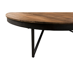 Acheter MACABANE Table basse ronde bois de  Teck recyclé pieds métal - SIANA