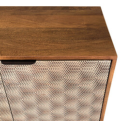 Acheter MACABANE Buffet 4 portes à motifs ethniques et pieds croisés