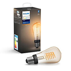 Philips Hue White Filament Edison E27 9W Ampoule connectée vintage E27 - 9W - Filament - Compatible Amazon Alexa et Google Assistant