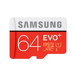 Samsung Carte micro SD 64 Go EVO PLUS classe 10 100Mo/s avec adaptateur SD