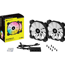 Corsair Deux ventilateurs PWM 140mm iCUE SP140 RGB ELITE Performance avec Lighting Node CORE pas cher