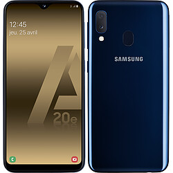 Samsung Galaxy A20e - 32 Go - Bleu Smartphone 5,8'' HD+ - 4G - 32 Go - Android 9.0 - Reconnaissance faciale - Lecteur d'empreinte digitale - Batterie 3000 mAh