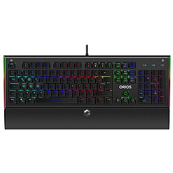 Speed Link Orios RGB Opto-Mécanique -Mécanique Clavier gamer - Rétro-éclairage RGB - Switches Opto-mécanique rouges - AZERTY - Connexion filaire USB - Noir - Repose-poignets détachable