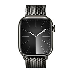 Apple Watch Series 9 GPS + Cellular, boîtier en acier inoxydable graphite de 41 mm avec bracelet Milanais graphite