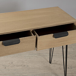 Acheter MACABANE Console 2 tiroirs – Bois et métal