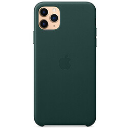 Apple Coque en cuir pour iPhone 11 Pro Max - Vert forêt Coque en cuir pour iPhone 11 Pro Max - Compatible charge sans fil - Doublure en microfibre