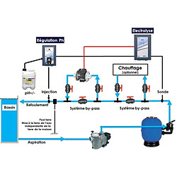 Gre Contrôleur de PH avec pompe péristaltique pour piscine enterrée