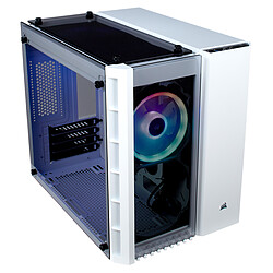 Corsair CRYSTAL SERIES 280X - Micro-ATX - RGB - Blanc Neige - Avec fenêtre