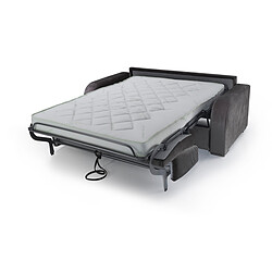 Avis 3S. x Home Canapé Convertible Express Velours Anthracite 3 Places VINICIO