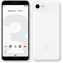 Google Pixel 3 - 64 Go - Blanc Smartphone 5,5'' FHD+ OLED - 64 Go - Android 9.0 - Double caméra frontale - Mode Vision de Nuit