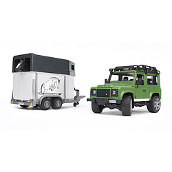 Bruder Land rover défender 90 break avec van et cheval - 2592