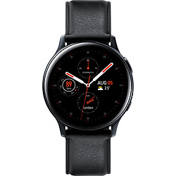 Samsung Galaxy Watch Active 2 - 4G - 40mm - Acier Noir Montre connectée Watch Active 2 - bracelet cuir - écran Super AMOLED - cardiofréquencemètre - GPS - étanche 5 ATM/IP68