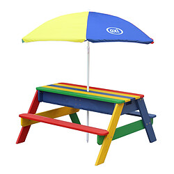 Acheter Axi Nick Table Picnic Sable et Eau arc-en-ciel - avec Parasol arc-en-ciel