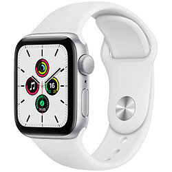 Apple Watch SE - GPS - 40 - Alu Argent / Bracelet Sport Blanc - Regular