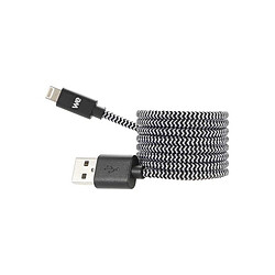 WE Câble USB - Nylon tressé - 1 metre - Noir et blanc