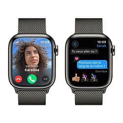 Acheter Apple Watch Series 9 GPS + Cellular, boîtier en acier inoxydable graphite de 41 mm avec bracelet Milanais graphite