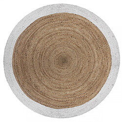 3S. x Home Tapis en Jute à Bords Blancs DONKI D120