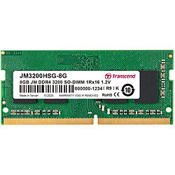 Transcend JetRAM - 8 Go -  DDR4 - SO-DIMM 260 broches - 3200 MHz 8 Go de mémoire PC - 1 barrette de RAM DDR4 -  PC4-25600 - JM3200HSG-8G