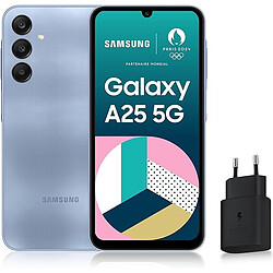 Samsung Galaxy A25 - 5G - 8/128 Go - Bleu - vendu avec une prise secteur