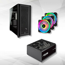 Corsair 5000D Airflow (Noir) + RM750x SHIFT 80PLUS Gold +  Ventilateur LL120 RGB PWM - Pack de 3 