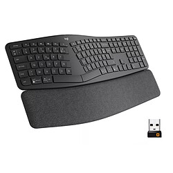 Logitech K860 Ergo Noir Clavier ergonomique sans fil - fonctions multimédia - repose-poignets matelassé - AZERTY