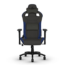 Corsair T3 RUSH Fabric Gaming Chair - Blue/Black Siège Gamer inclinable 180° - matériau du châssis de l'assise en métal - mousse de polyuréthane - résistant à 120kg max