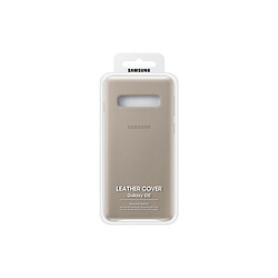 Samsung Coque Cuir Galaxy S10 - Gris pas cher