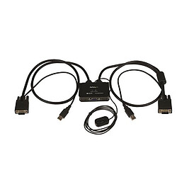 StarTech.com Switch KVM USB VGA à 2 ports - Commutateur KVM alimente par USB avec Câbles et commutateur à distance Commutateur KVM 2 Ports VGA, USB et Audio