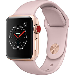 Apple Watch Série 3 - 4G (GPS + Cellular) - 38 mm - Aluminium - boitier Or - bracelet Rose