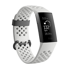 Fitbit Charge 3 - Edition Spéciale Graphite/Blanc Bracelet connecté Fitness - Fitbit Pay - Ecran Tactile - Cardiofréquencemètre - Multisport - Etanche 50m - Autonomie 7 jours