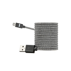 WE Câble USB/Micro USB Nylon Tressé 2m, Micro USB Chargeur Rapide Ultra Résistant - Noir / Blanc