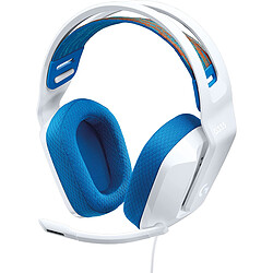 Logitech G G335 - WHITE - EMEA G335 - WHITE - EMEA - Casque filaire - Couleur blanc et bleu - Sangle ajustable