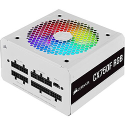 Corsair CX Series CX750F RGB 80+ Bronze Alimentation modulaire 750W - ATX 12V v2.4 - Blanche