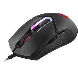 MSI Clutch GM30 - RGB Souris gamer - Connexion filaire USB - Rétro-éclairage RGB - Capteur optique PixArt MW-3327 - Jusqu'à 6 200 DPI - 6 boutons - Droitier et gaucher - Noire