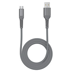 WE Câble USB vers Micro USB Ultra Résistant en Nylon Tressé et Kevlar, 1 Mètre, Certifié MFi, Charge et Synchronisation des Données - Gris