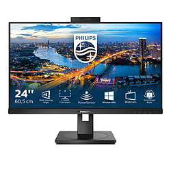 Philips 23,8" 242B1H/00 23,8'' 242B1H/00 -  23.8'' IPS Webcam 75Hz 4ms Adaptive Sync Display Port    Réglable en Hauteur H Parleurs Garantie 3 ans Câble Display Port Câble  Câble  Inclus