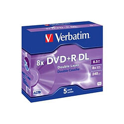 DVD vierge VERBATIM DVD+R Double 8.5GO 5PK Double layer 8x